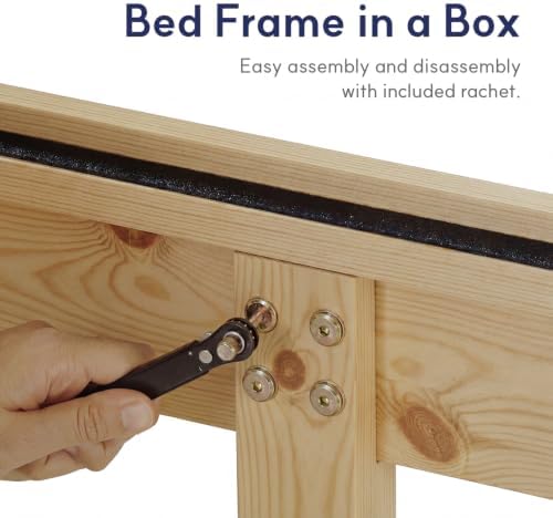 LIFEMENT King Bed Frame Signature Wood Platform, Noise Free, Under Bed Storage, No Box Spring Needed, Easy Assembly, New Natural