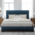 Allewie Cal King Size Platform Bed Frame with Fabric Upholstered Headboard