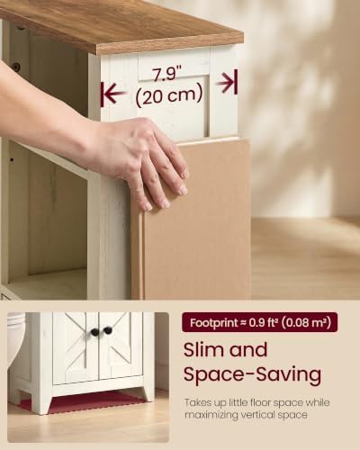 VASAGLE Farmhouse Storage Cabinet with 2 Barn Doors, Adjustable Shelves