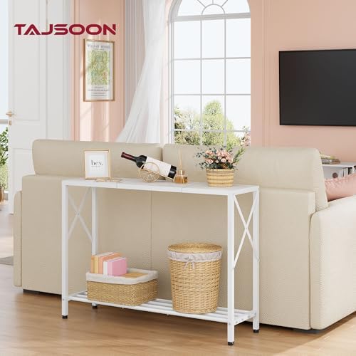 Tajsoon Console Table 41.8", 2 Tier Narrow Entryway Table with Shelves