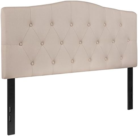 EMMA + OLIVER Beige Full Tufted Headboard