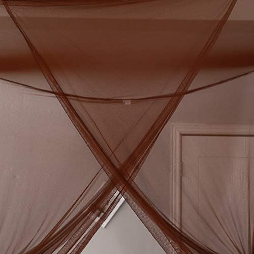 Mengersi Elegant Canopy Bed Curtains for Full Queen King Size Bed,Bed Canopy Mosquito Net Suitable for Indoor Outdoor Net (87x79x98“(Suggested for Full to King), Coffee)