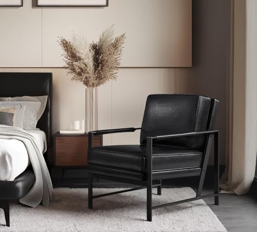 Yaheetech Mid-Century Accent Chair, Modern Armchair, Black