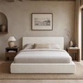 DNYN Queen Cloud Bed Frame with Cushion Headboard and 360° Foam Surround