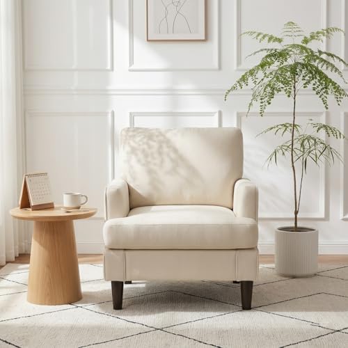 Kromax Accent Chair for Living Room, No Screws Assembly Required, Beige