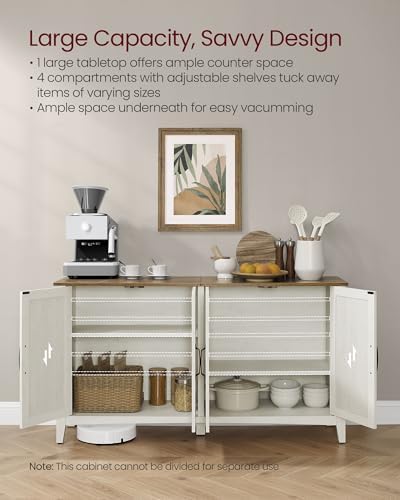 VASAGLE Buffet Cabinet, Coffee Bar, Adjustable Shelf