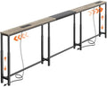 Huuger Narrow Console Table with Power Outlets & USB-C, Oak