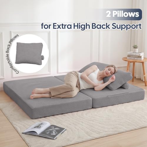 COMAX Convertible Futon Sofa Bed, 59" Folding Boneless Loveseat Small Couch
