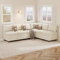 SITJOY Breakfast Nook Bench with Storage, Beige, 6 Seat (1 Corner)