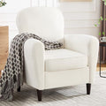 Accent Chair, Mid Century Modern Arm Chair with Thick Cushion and Back, Upholstered Comfy Reading Chair Single Sofa Chair for Living Room, Bedroom, Club, Beige