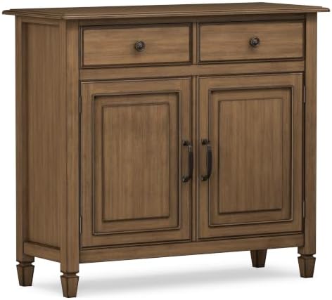 SIMPLIHOME Connaught 40" Solid Wood Cabinet in Rustic Natural Aged Brown