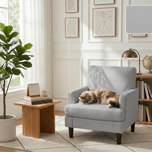 Kromax Accent Chair for Living Room, No Screws Assembly Required, Grey
