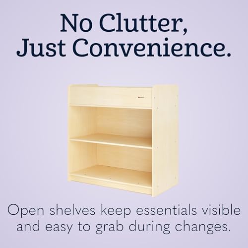 Foundations SafeStart Daycare Changing Table w/Built-in Shelving, Natural