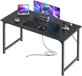 PRAISUN 47 X 20 Inch Computer Desk, Power Outlets, USB-C, Black
