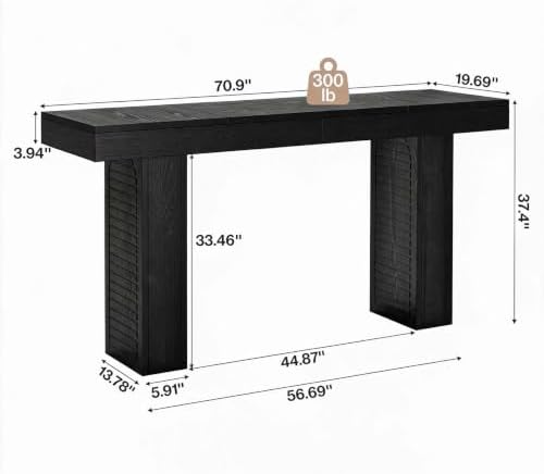 Tribesigns 71-Inch Extra Long Bar Table, Narrow Bar Height Table, Black