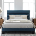 Allewie Queen Size Platform Bed Frame with Fabric Upholstered Headboard