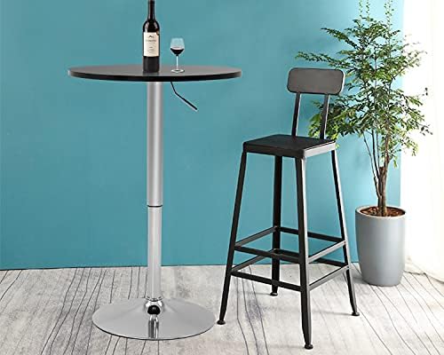 Modern Bar Table Height Adjustable Kitchen Dining Table Round Pub Table Counter Table Bar Top Table Tall Table Hydraulic Dining Room Home Kitchen Table