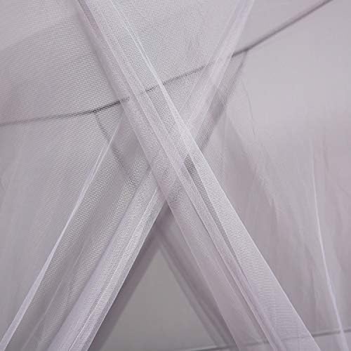 Mengersi 4 Corner Post Elegant Canopy Bed Curtains for Full Queen King Bed,Mosquito Net Suitable for Indoor Outdoor Net(Gray, L87xW79xH98 inch)