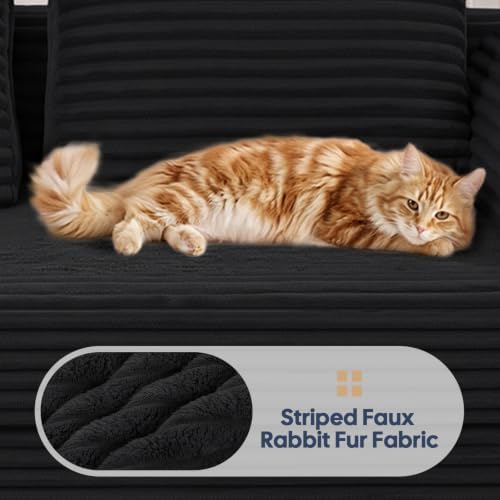 COMAX Convertible Futon Sofa Bed, 59" Folding Boneless Loveseat Small Couch