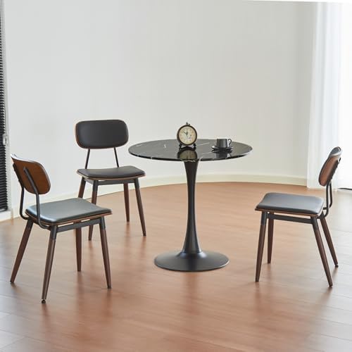 Round Dining Tulip Table 24" (Faux Marble Black)