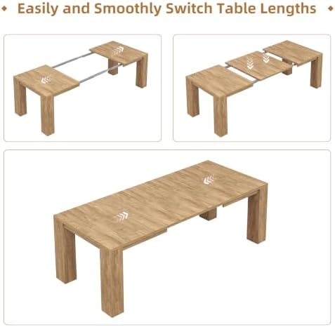 Epecoya Extendable Dining Tables for 4-10, Modern Farmhouse Kitchen Table