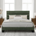 Allewie Cal King Size Platform Bed Frame with Fabric Upholstered Headboard