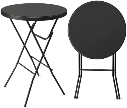 VINGLI 32" Cocktail Table, Folding Round Table Bar Height, High Top Table