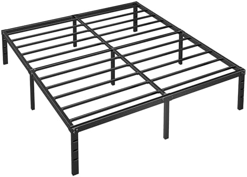 Metal Platform Bed Frame King Size, 18 Inch Height with Heavy Duty Steel Support, No Box Spring Needed, Easy Assembly and Underbed Storage,Black