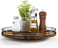 AMH 13-Inch Farmhouse Oak Lazy Susan Organizer, Walnut Finish