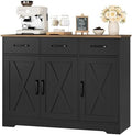 HOSTACK Kitchen Buffet Cabinet with Storage, Sideboard Coffee Bar, Black