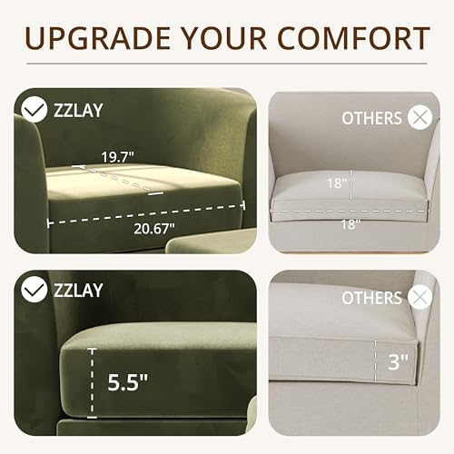 360° Swivel Accent Chair with Storage Ottoman Set of 2