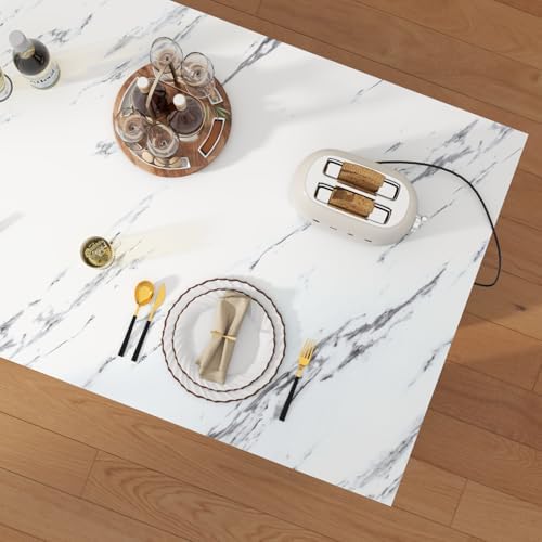 Gyfimoie 71" Large Imitation Marble Bar Table with Roman Column,36" Tall Island Table with Charging Station,Mordern Kitchen Island,Home Bar Unit for Home Kitchen, Living Room, Balcony, Basement