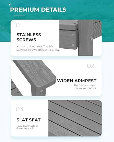 SERWALL Outdoor Dining Set, Patio Dining Set with Bench, Gray