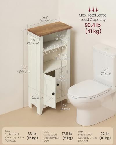 VASAGLE Farmhouse Storage Cabinet with 2 Barn Doors, Adjustable Shelves