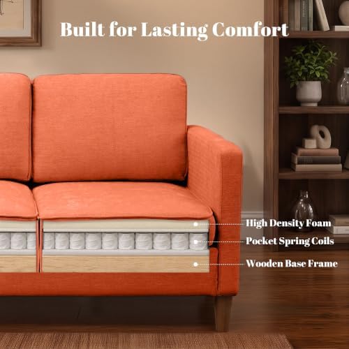 80" Chenille Sofa Mid Century Modern 3 Seater Couch for Living Room Office