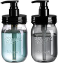 Amolliar Plastic Mason Jar Soap Dispenser with Pump Lid 16OZ -2 Pack Black