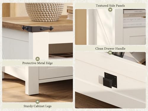 AMERLIFE 3-Piece White Bedroom Set with 3-Drawer Dresser & 2 Nightstands