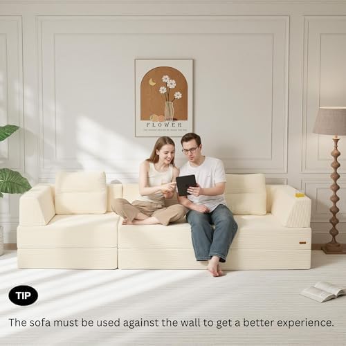 COMAX Futon Sofa Bed, Convertible Sofa Bed, Folding Boneless Couches