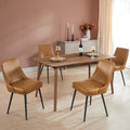 kinmars Kitchen & Dining Leather Dining Chairs Set of 4, Brown