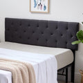 Lucid Mid-Rise Upholstered Headboard - Diamond Tufted - Padded Polyester - Adjustable Height from 34” to 46” - Easy Assembly - Bed Frame or Wall Mount - Sturdy - Charcoal - Queen Size