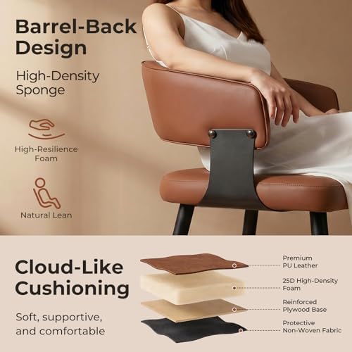 Dining Chairs Set of 6, Modern Faux Leather Kitchen Chairs