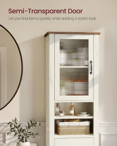 VASAGLE Tall Bathroom Cabinet, Narrow Space Saver, 15.7 x 12.4 x 67.3 inch