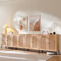 IFGET 123.5" W Modern Arched Sideboard Buffet Cabinet with Storage, Natural