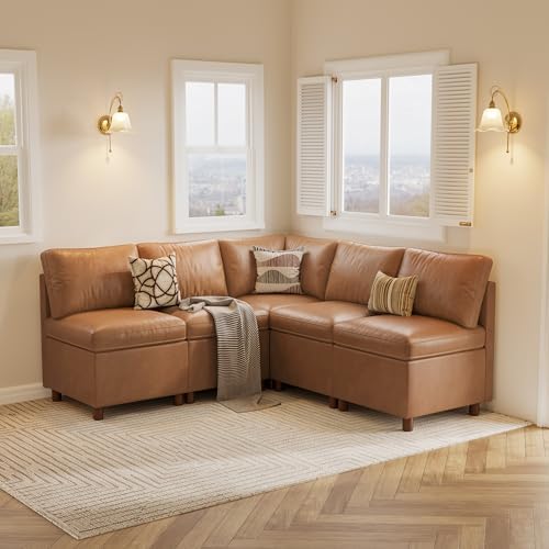 SITJOY Breakfast Nook Bench with Storage, Brown, 5 Seat (1 Corner)