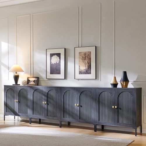 IFGET 123.5" W Modern Arch Sideboard Buffet Cabinet with Storage, Dark Grey