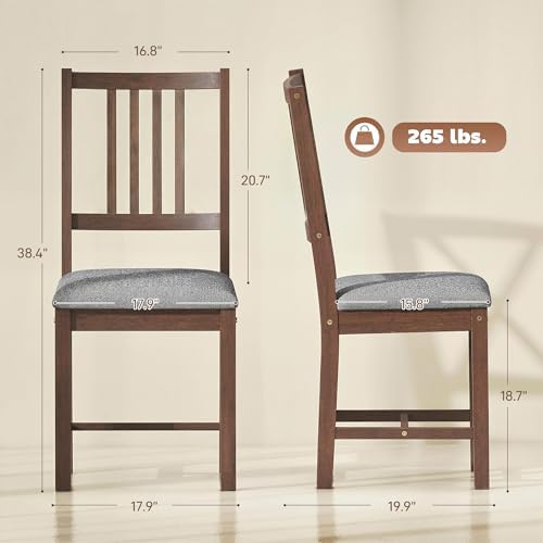 HOMCOM Wooden Dining Chairs Set of 4 with Slat Backrest, Farmhouse, Walnut
