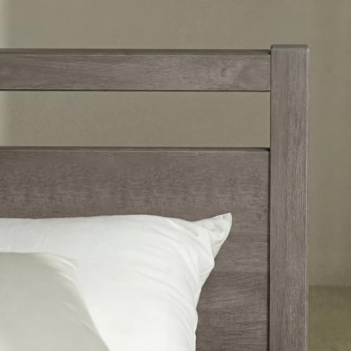 LIFEMENT Full Bed Frame with Headboard Signature Wood Platform, Noise Free, Under Bed Storage, No Box Spring Needed, Easy Assembly, Gray