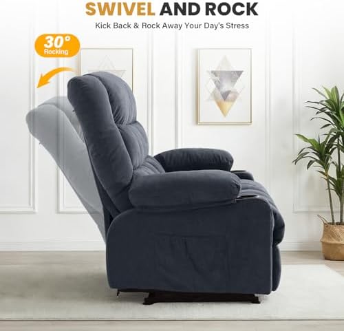BOSMILLER Recliner Loveseat with Cup Holders for Living Room, 2 Seat Manual Reclining Loveseat with Side Pocket, RV Loveseat Recliner Sofa for Movie Room