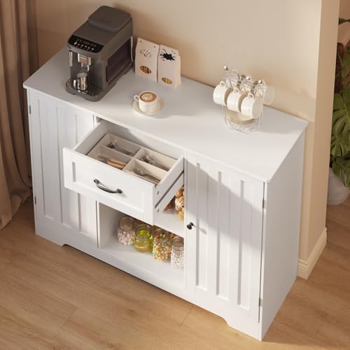 Gizoon 45" Kitchen Sideboard Buffet Cabinet with Storage, White