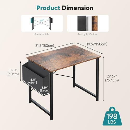 OLIXIS Small Computer Desk, 31 Inch Gaming Desks for Home Office